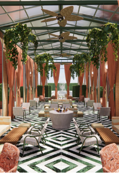 The outdoor event space at Hotel Bardo Savanah